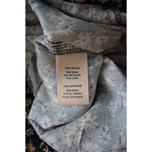 Philosophy 3070144 Women's Sz Large Black/Gold Floral Wide Leg Pull-On Pants - Picture 4 of 11